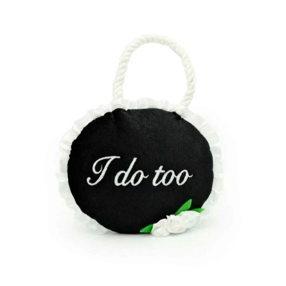 Zippy Paws Squeakie Plush Squeaker Dog Toy 'I do too' Wedding Sign